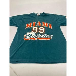 VTG Sport T-shirt Miami Taylor Dolphins 99 Blue L Men's #A25
